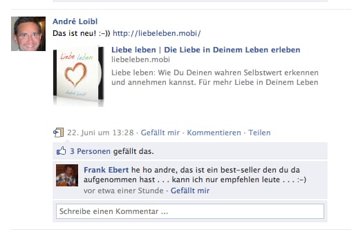 Liebe Leben Feedback auf Facebook